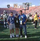 With Tripp and Lisa on the field at 1999 Rose Bowl game