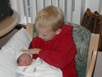First grand-daughter Elizabeth Kathryn Bondy held by her brother Cameron.