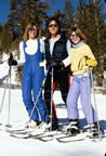Dirk, Coleen, Lisa skiing at Mammoth