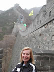 Pam climbing Great Wall of China near Beijing