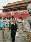 Pam and Mao at Tienanmen Square in Beijing