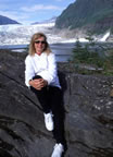 Pam in Juneau, Alaska at Mendenhall Glacier